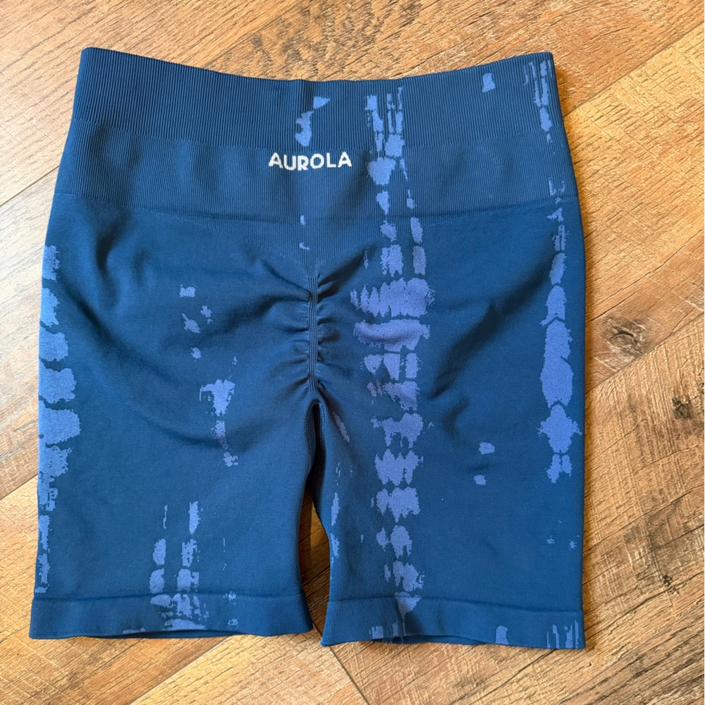 Aurola Blue Tie-Dye Biker Shorts